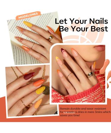 Modelones 20 Colors Gel Nail Polish Kit - Fall Winter Soak Off Set with Glitter Glossy & Matte Top Coats for DIY Manicure at Home A-1 Cozy Campfire - Buy Online on SooperMarket.com