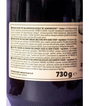 KoRo Balsamic Onion Chutney (4 x 730g) | Sweet & Sour Caramelized Onion Sauce with Agave Syrup - International Shipping Available - Buy Online on SooperMarket.com