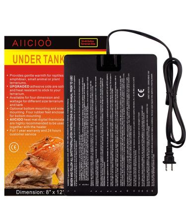 Aiicioo Reptile Heating Pad - Hermit Crab Heater Heat Mat for Reptiles Snake Lizard Terrarium