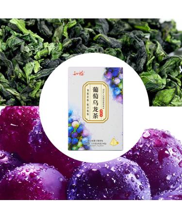 Grape Oolong Tea Bags Yellow Green Bright Healthy 24 Count Leisure Drinks Fruit Tea Fragrant for Free Time
