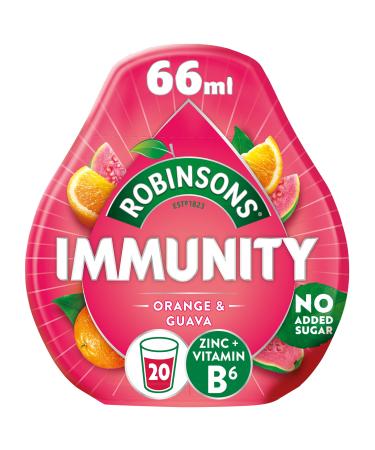 Robinsons Immunity Benefit Drops Orange & Guava with vitamin B6 and Zinc - 66ml Immunity 66 ml (Pack of 1)
