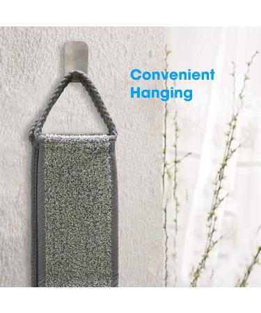 50 Loofah Back Scrubber - Extra Long Natural Flax Exfoliating Shower Tool for Deep Cleansing | Men & Women | Includes Wall Hook - Buy Online on SooperMarket.com