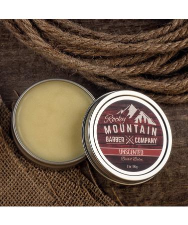 Rocky Mountain Barber Company Classic Unscented Beard Balm - 100% Natural Premium Wax Blend with Beeswax Jojoba & Coconut Oil - International Shipping Available - Buy Online on SooperMarket.com