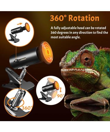 Bonlux 100W Reptile Heat Lamp with Adjustable Holder | E27 Basking Lamp for Terrarium | Infrared Heat Bulb for Lizards, Tortoise, Snake, Chicken, Puppies - Buy Online on SooperMarket.com