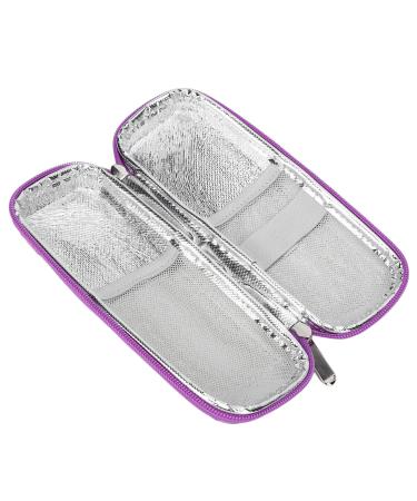 Insulin Cooler Travel Case Insulin Cooling Carrying Case Good Capacity Waterproof Excellent Protection for Travel Use(Purple)