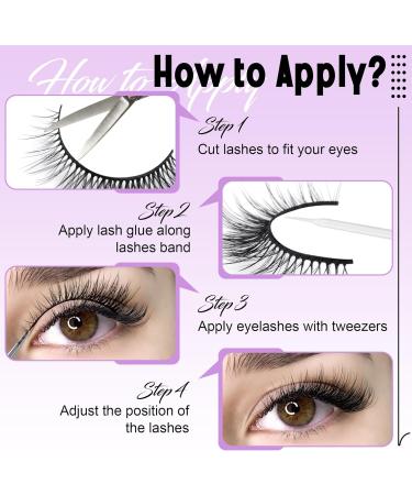 Wispy False Eyelashes with Eyelash Glue Cat Eye Lashes Natural Look 10 Pairs Reusable Eyelashes 3D Fake Strip Lashes with 5ML Lash Glue Cat Eye Natual - Buy Online on SooperMarket.com