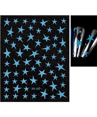 JMEOWIO 9 Sheets Colorful Star Nail Art Stickers Decals - Self-Adhesive Silver Supplies for Nail Design - Buy Online on SooperMarket.com