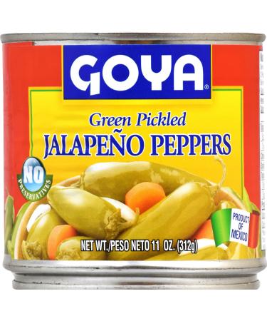 Goya Foods Green Pickled Jalapeno Peppers, Whole, 11 Ounce (Pack of 12)