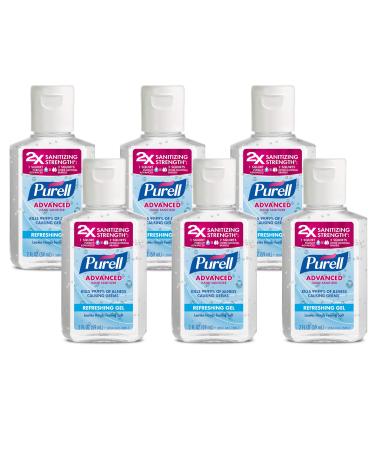 Purell Advanced Hand Sanitizer Refreshing Gel, Clean Scent, 2 fl oz Travel Size Flip Cap Bottle (Pack of 6)  3155-04-EC