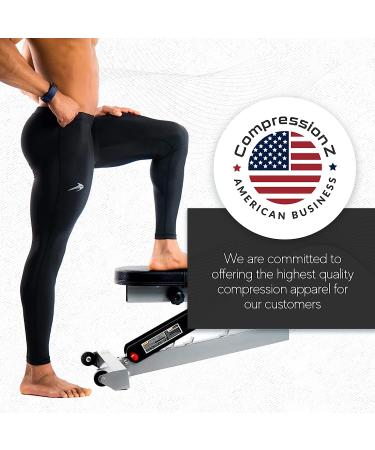 CompressionZ Men's Compression Pants - Black Large | Base Layer Running Tights for Sports - Buy Online on SooperMarket.com