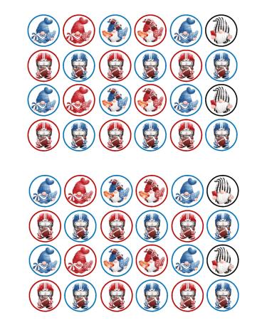 48 American Football Gnomes Cupcake Toppers Mini Edible Premium Thickness Football Theme Wafer Rice Paper Cupcake Toppers/Decorations