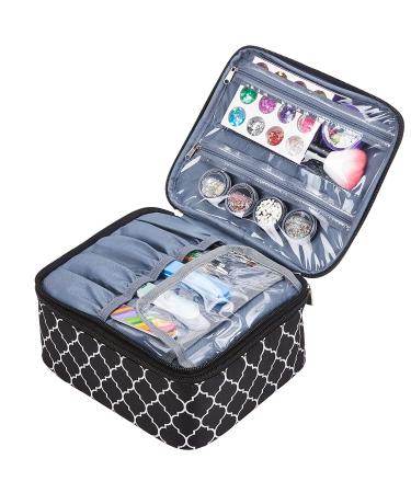 NICOGENA Double Layer Nail Polish Holder Organizer Bag & Manicure Set Case | Holds 30 Bottles | Secure Soft Storage Cube (Lantern Black) - Buy Online on SooperMarket.com