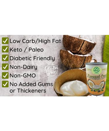 Low Carb Coconut Cream - High Protein, Gluten Free, Diabetic Friendly, No Sugar | Great Taste for Curry Recipes | Healthy for Kids | Non-GMO, Unsweetened 13.5 oz - Buy Online on SooperMarket.com