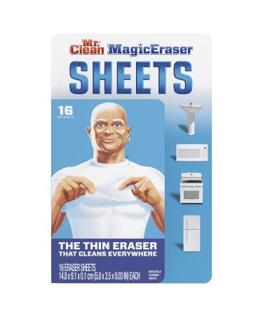 Mr. Clean Magic Eraser Cleaning Sheets, The Power of a Magic Eraser in a Thin, Flexible, Disposable Sheet, 16 Count