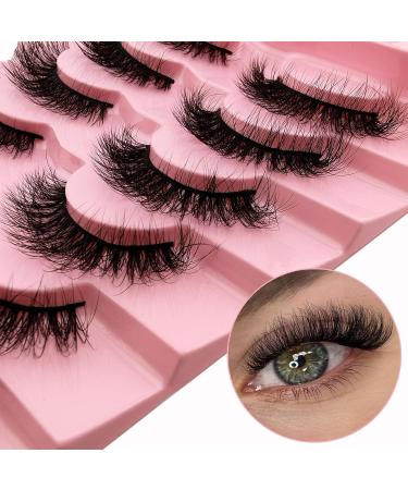 7 Pairs of 3D False Eyelashes Cat Eye Fluffy Volume Curly Cat-Eye Artificial Eyelashes Natural Look Reusable Handmade Faux Mink Makeup Eyelashes (7P-HR-Z03) - Buy Online on SooperMarket.com