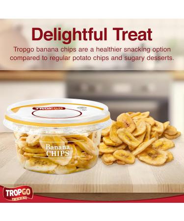 Tropgo Banana Chips 110g - Dried Fruit in Resealable and Recyclable Tub - Quick Energy Boost & Wholesome Trail Mix - Ready-to-Eat Dehydrated Fruit Snacks for Kids and Adults - Buy Online on SooperMarket.com