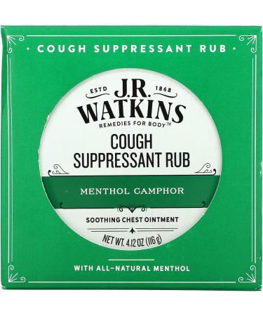 J R Watkins Cough Suppressant Rub - Menthol & Camphor 4.12 oz | Natural Relief - Buy Online on SooperMarket.com