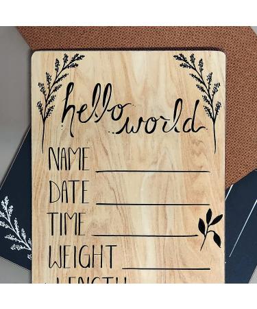 Cohas Hello World Newborn Baby Announcement Wood Sign | Space Theme | 5x7 Inches | Black Marker Included - Buy Online on SooperMarket.com