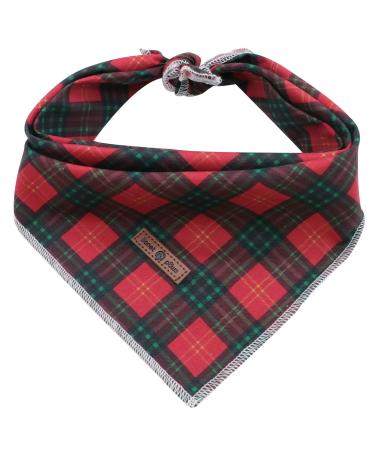 lionet paws Dog Bandana Headscarves Dog Scarf Triangular Scarf for Small Medium and Large Dogs L (Pack of 1) Red&Green Checked