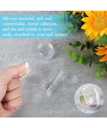 Ruicaifu 2 PCS Clear Silicone Jelly Stamper with 2 PCS Scraper Silicone Nail Art Stamping Stamper Soft Jelly Nail Art Stamper for Manicure Tools Nail Art Design (Two shapes) - Buy Online on SooperMarket.com