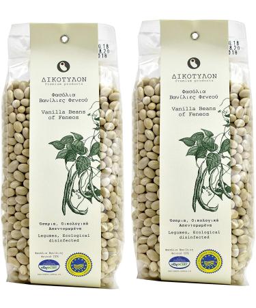 Greek White Beans by Dikotylon | Protected Geographical Indication | New Harvest Traditional Dried Vanilla Beans of Feneos | 2 x 500g