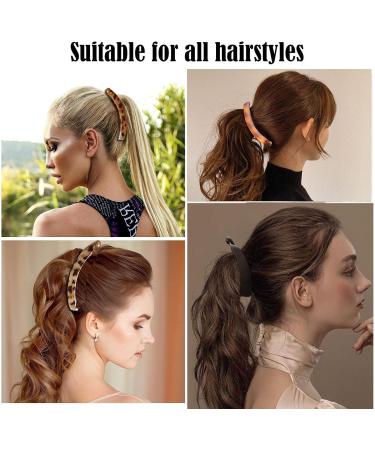 3 Pcs Banana Hair Clip Set for Women - Wave Hair Accessory in Black, Brown, Cream Amber - Buy Online on SooperMarket.com