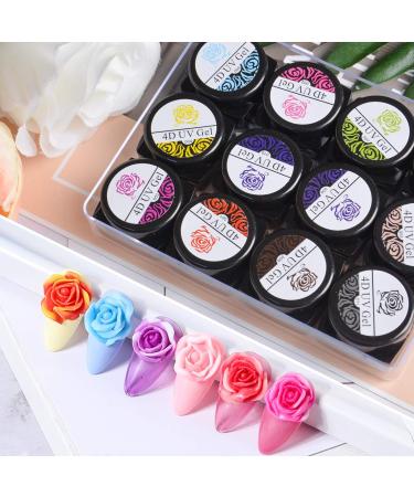 Kalolary Sculpture Carved Nail Gel Set - 12 Colors Gel Polish with Sculpture Pen, Cuticle Pusher, and Carving Brush - Buy Online on SooperMarket.com