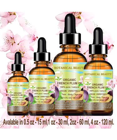 Buy 100% Pure Organic Plum Oil - Cold Pressed Carrier Oil for Face Skin Hair & Nails | 4 Fl. oz - Botanical Beauty - Buy Online on SooperMarket.com