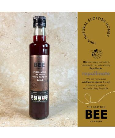 Scottish Bee Co. Spiced Apple & Bramble Shrub Cordial 250ml - Fruit-Infused with Apple Cider Vinegar - Made in Scotland - Buy Online on SooperMarket.com
