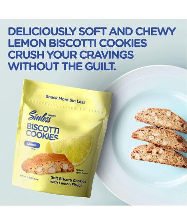 Sinless Snacks Lemon Biscotti Cookies - Soft & Chewy Keto Treats for Kids & Adults - 3 Ct - Buy Online on SooperMarket.com