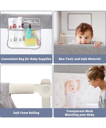 Toddler Bed Rail Guard - Grey 74.8inch for Queen, King, Twin, Full Size Beds - Extra Length 54-78.7 - Kids' Bed Rails & Rail Guards - Buy Online on SooperMarket.com