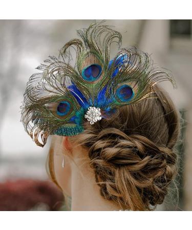 BEALIFE Oriental Style Flower Hair Comb High-end Texture Realistic Appearance Exquisite Craft Metal Leaf Hair Combs Wedding Dark Green - Buy Online on SooperMarket.com
