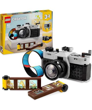 LEGO Creator 3in1 Retro Camera Toy to Video Camera to TV Set, Kids' Desk Decoration or Bedroom Accessories, Photography Gifts for Girls and Boys Aged 8 Plus Years Old Who Enjoy Creative Play 31147