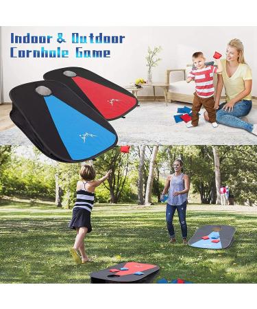 MonSports Portable Cornhole Set - 2 Collapsible Boards, 8 Bean Bags, Carrying Case - Outdoor Yard Toss Game for Kids & Adults - 3x2ft Oxford - Buy Online on SooperMarket.com