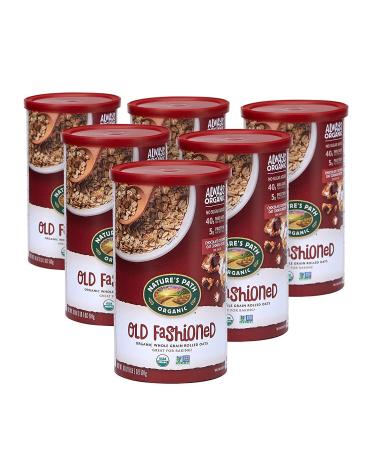 Natures Path Organic Whole Grain Rolled Oats 18oz Canister (Pack of 6) | Non-GMO, 40g Whole Grains, 5g Protein | Perfect for Baking & Breakfast - Buy Online on SooperMarket.com