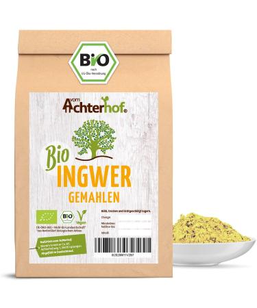 Organic ginger powder (250g) |Ginger ground |Ginger root ground perfectly for ginger ginger tincture ginger water or for cooking 250 g (1 Pack)