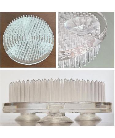 2Pcs Clear Plastic Ikebana Kenzan Floral Frogs - 70mm2.76 - Flower Arrangement Pin Holder with Suction Cups - Buy Online on SooperMarket.com