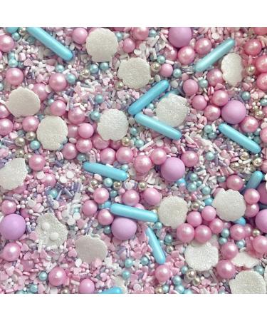 Mermaid theme sprinkles seashells white pink purple pastel lilac blue turquoise metallic silver for cupcake cookies cake toppers pearls chocolate balls metallic sea shell party decoration MERMAZING