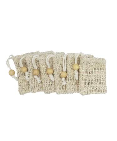 Bleu Bath 6-Pack MINI Sisal Ramie Soap Saver Bag with Drawstring - Natural and Organic Luffa Loofah Scrubber for Exfoliating - Wooden Bead Holder Included - Buy Online on SooperMarket.com