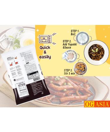 Topokki Rice Cake 3-Pack - Jjajang Korean Instant Rice Cake Pouch (3x120g) - Tteokbokki Black Beans from OG Asia - Buy Online on SooperMarket.com
