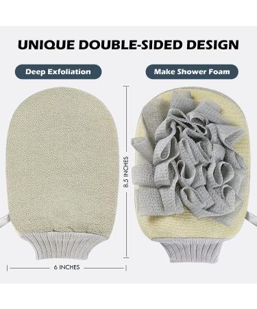 ENESNES 2-in-1 Exfoliating Glove for Body Scrubbing and Dead Skin Removal - Beige - Buy Online on SooperMarket.com