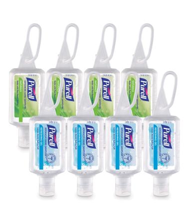 Purell Advanced Hand Sanitizer Variety Pack, Naturals and Refreshing Gel, 1 Fl Oz Travel Size Flip-Cap Bottle with Jelly Wrap Carrier (Pack of 8) - 3900-09-ECSC