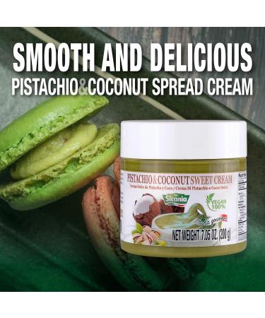 Buy SICANIA Pistachio & Coconut Vegan Sweet Cream | 100% Italian Dairy-Free Gluten-Free Non-GMO - Perfect for Desserts Pastries & More - 200g Shipping Worldwide - Buy Online on SooperMarket.com