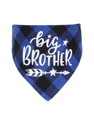 Plaid Dog Bandana Scarf Big Sister Brother Dog Bandana Buffalo Plaid Triangle Dog Scarf Reversible Plaid Triangle for Small Medium Dogs Pets (blue)