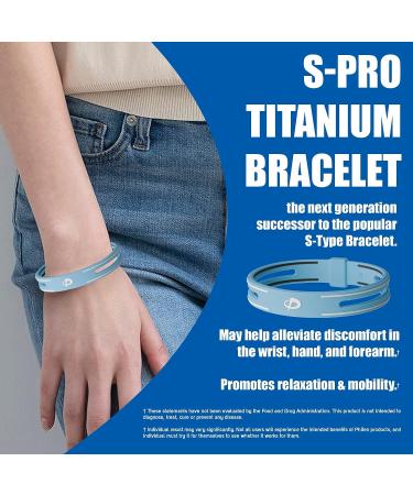 Phiten S-PRO Titanium Bracelet 7.5 Blue | Enhanced Performance & Style - Buy Online on SooperMarket.com
