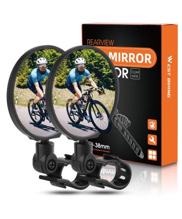 Cyclespeed bike mirror bike rear mirror 360 rotatable bike mirror foldable for handlebar 20-38mm bike mirror for e-bike MTB racing bike (2 pieces)