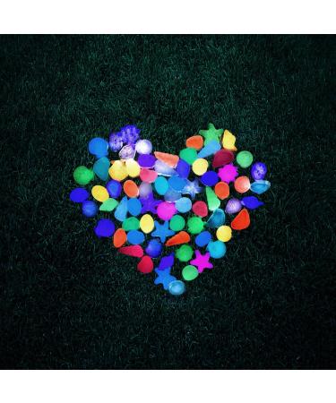 Yisscen Colorful Light Stones - 90 Bright Pebble Stones for Aquariums Children's Room D cor & Garden Walkways | Mixed Color Starfish & Shell Glow Stones - Buy Online on SooperMarket.com