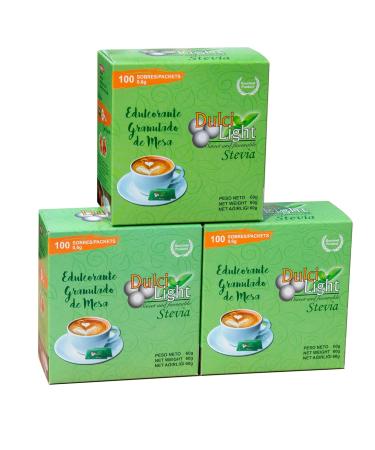 Dulci Light Stevia Sweetener Sticks - 300 Individually Packaged Zero Calorie Sugar Substitute for Drinks & Food - Buy Online on SooperMarket.com