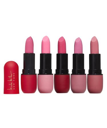 Nicole Miller Matte Lipstick Collection | 5 Piece Set | 5 Lipsticks in Pink Shades for Stunning Long-lasting 5 Piece-Mix