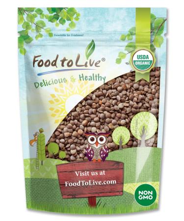 Organic Whole Red Lentils, 3 Pounds  Non-GMO, Dry Raw Lentils, Sproutable, Vegan, Kosher, Bulk. Easy to Cook. Good Source of Folate, Fiber, and Protein. Perfect for Lentil Soup, Stews, and Curry.